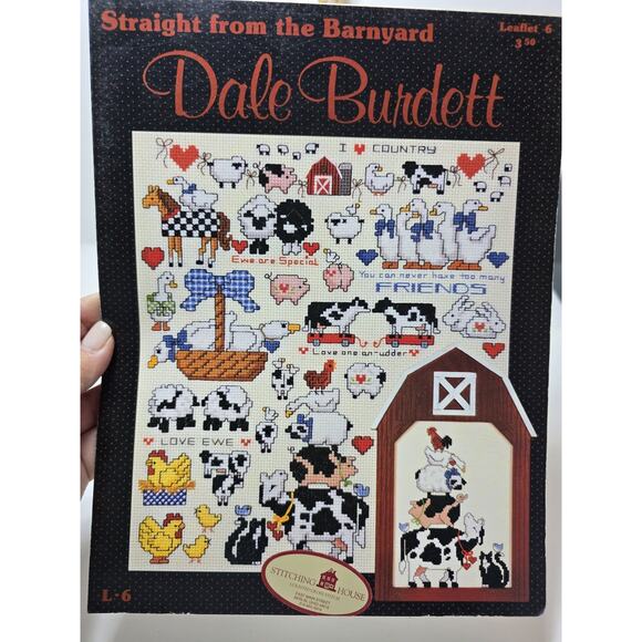 Dale Burdett Straight from the Barnyard Cross Stitch Leaflet Pattern Farm Cow - Picture 1 of 2